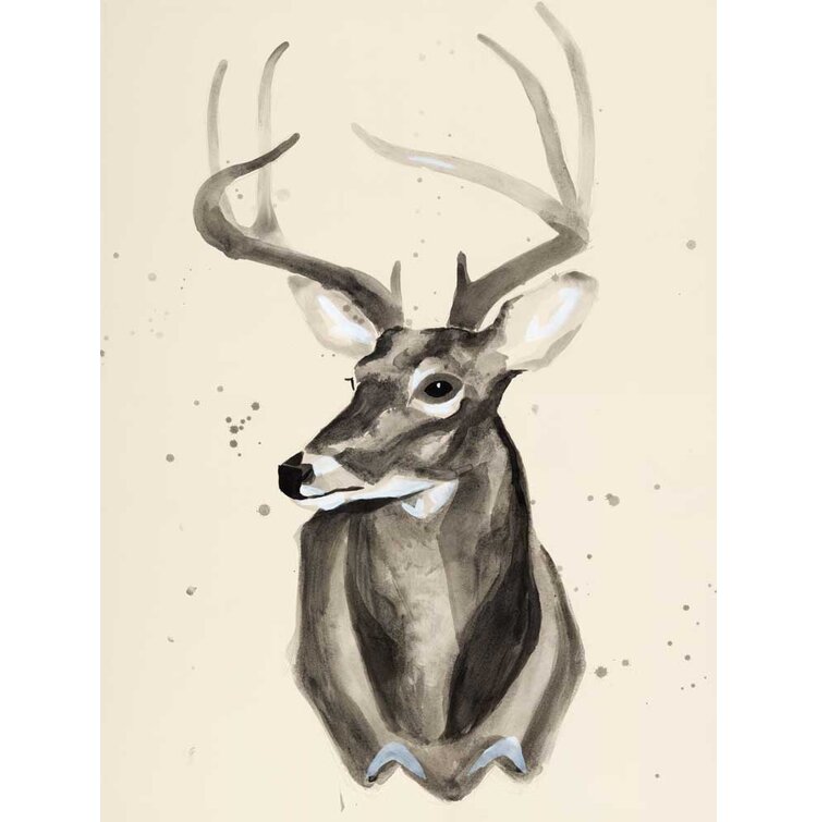 Clicart Watercolor Deer Head 3 On Canvas by Ben Gordon Painting